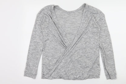 Miss Selfridge Womens Grey  Jersey Basic T-Shirt Size 8  - Open Back