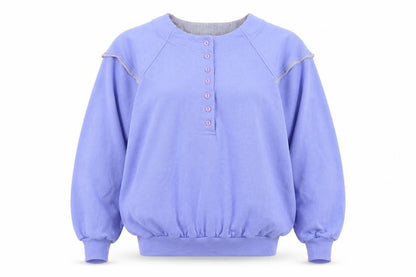 HONEY Womens Purple  Jersey Pullover Sweatshirt One Size