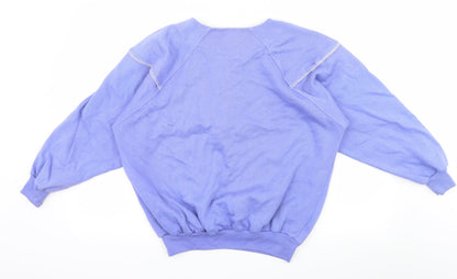 HONEY Womens Purple  Jersey Pullover Sweatshirt One Size
