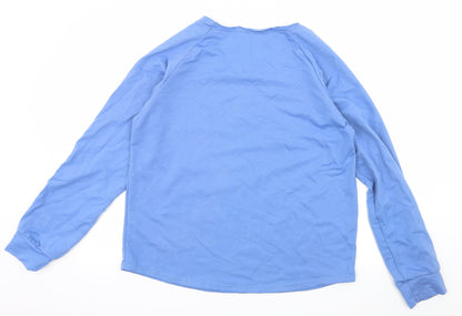 Preworn Womens Blue  Jersey Pullover Sweatshirt Size L  - Live Life