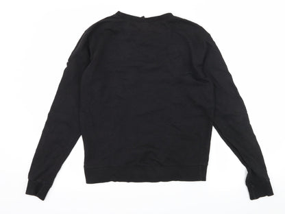 H&M Womens Black Geometric Jersey Pullover Sweatshirt Size S  - Creep