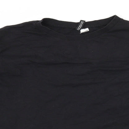 H&M Womens Black Geometric Jersey Pullover Sweatshirt Size S  - Creep