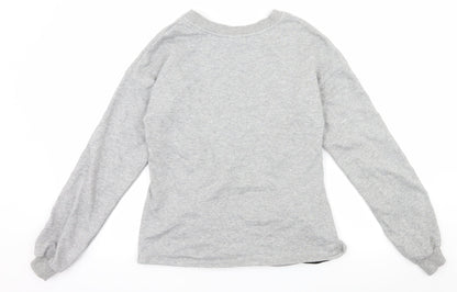 Timing Womens Grey  Jersey Pullover Sweatshirt Size S  - Lace up detail