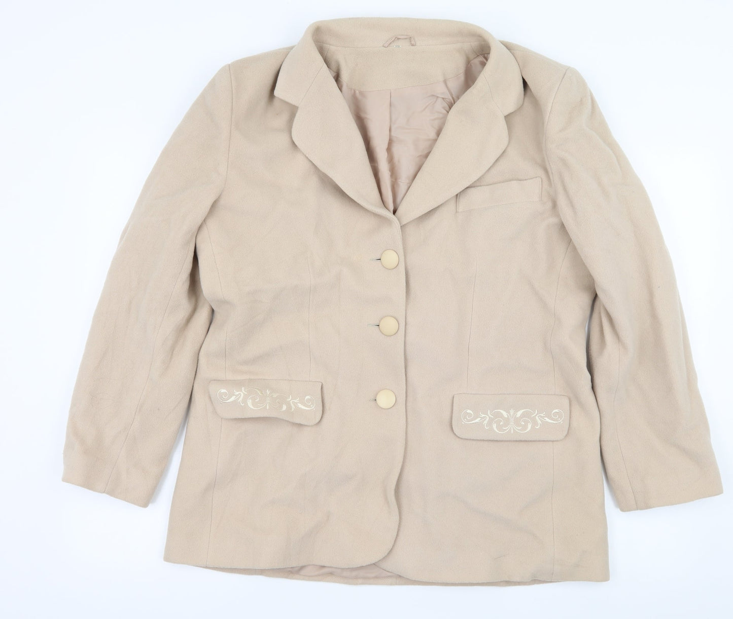 Womens UK Size 20 Preworn Ivory Pea Coat