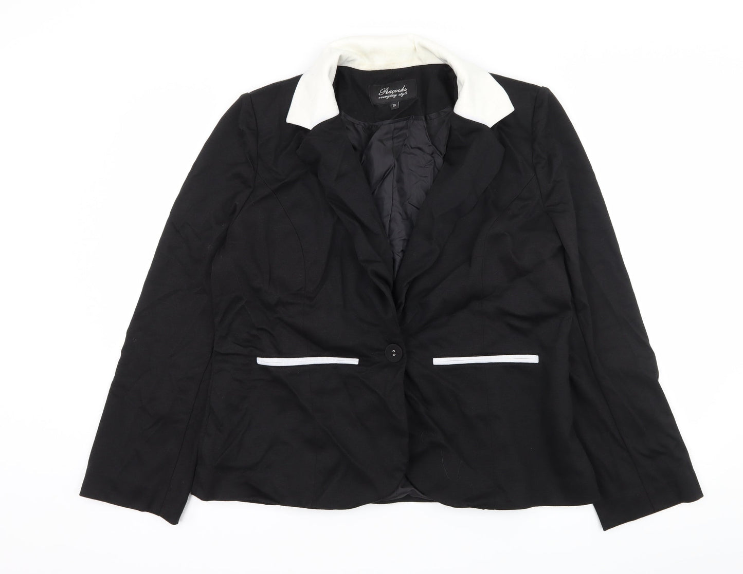 Womens UK Size 18 Peacocks Black Jacket