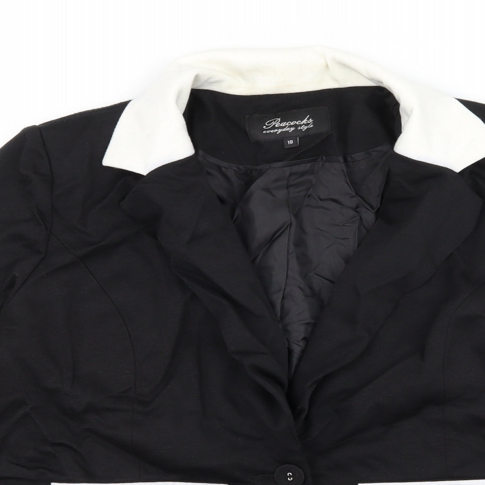 Womens UK Size 18 Peacocks Black Jacket