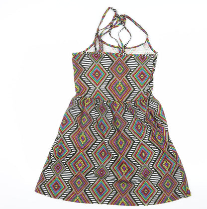 Ocean Club Womens Multicoloured Geometric Jersey Slip Dress  Size 10
