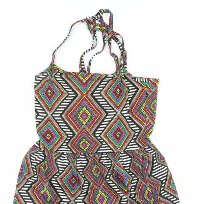 Ocean Club Womens Multicoloured Geometric Jersey Slip Dress  Size 10