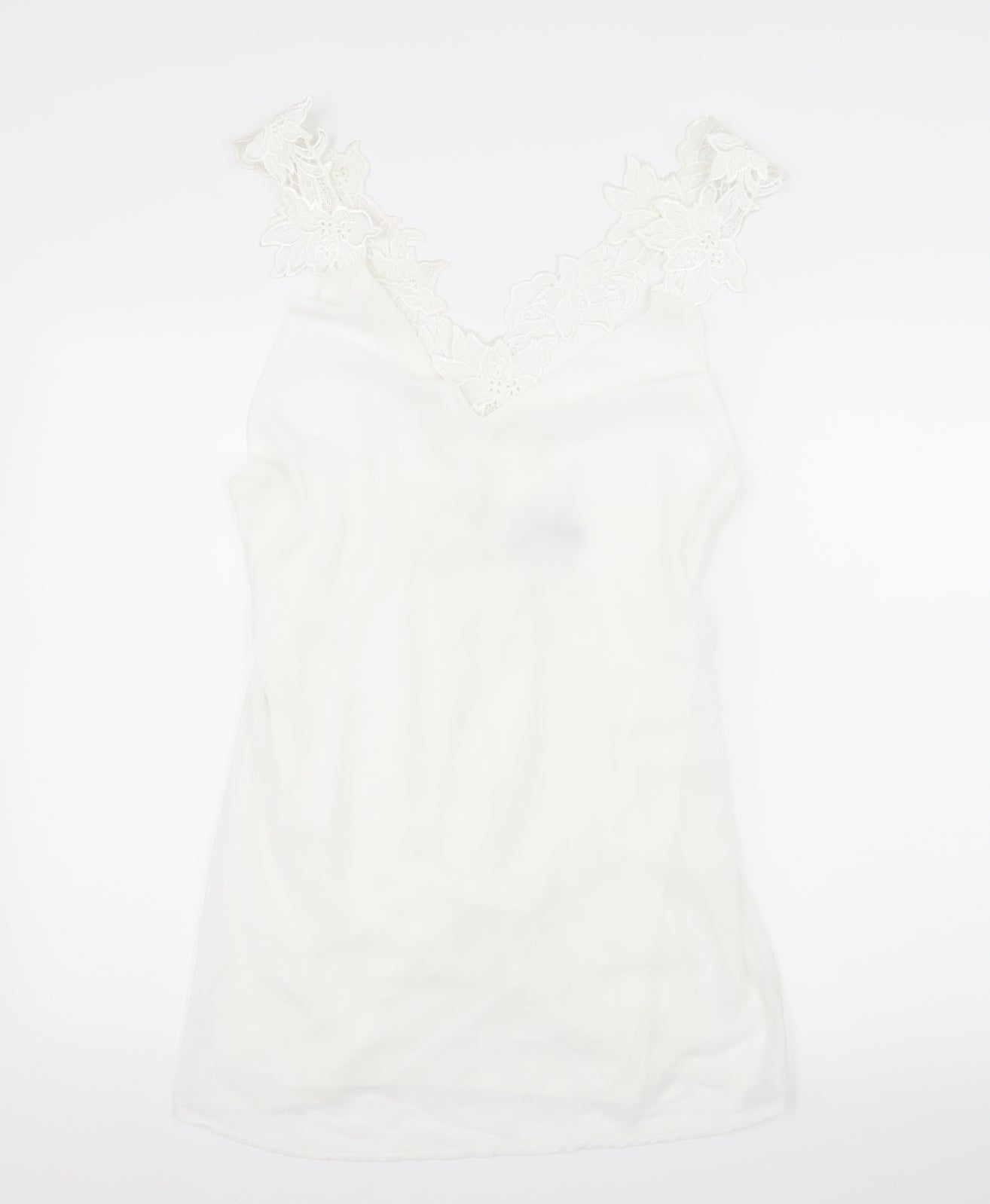 Roiii Womens White   Slip Dress  Size L  - Floral Straps