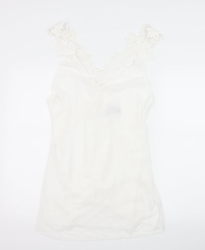 Roiii Womens White   Slip Dress  Size L  - Floral Straps