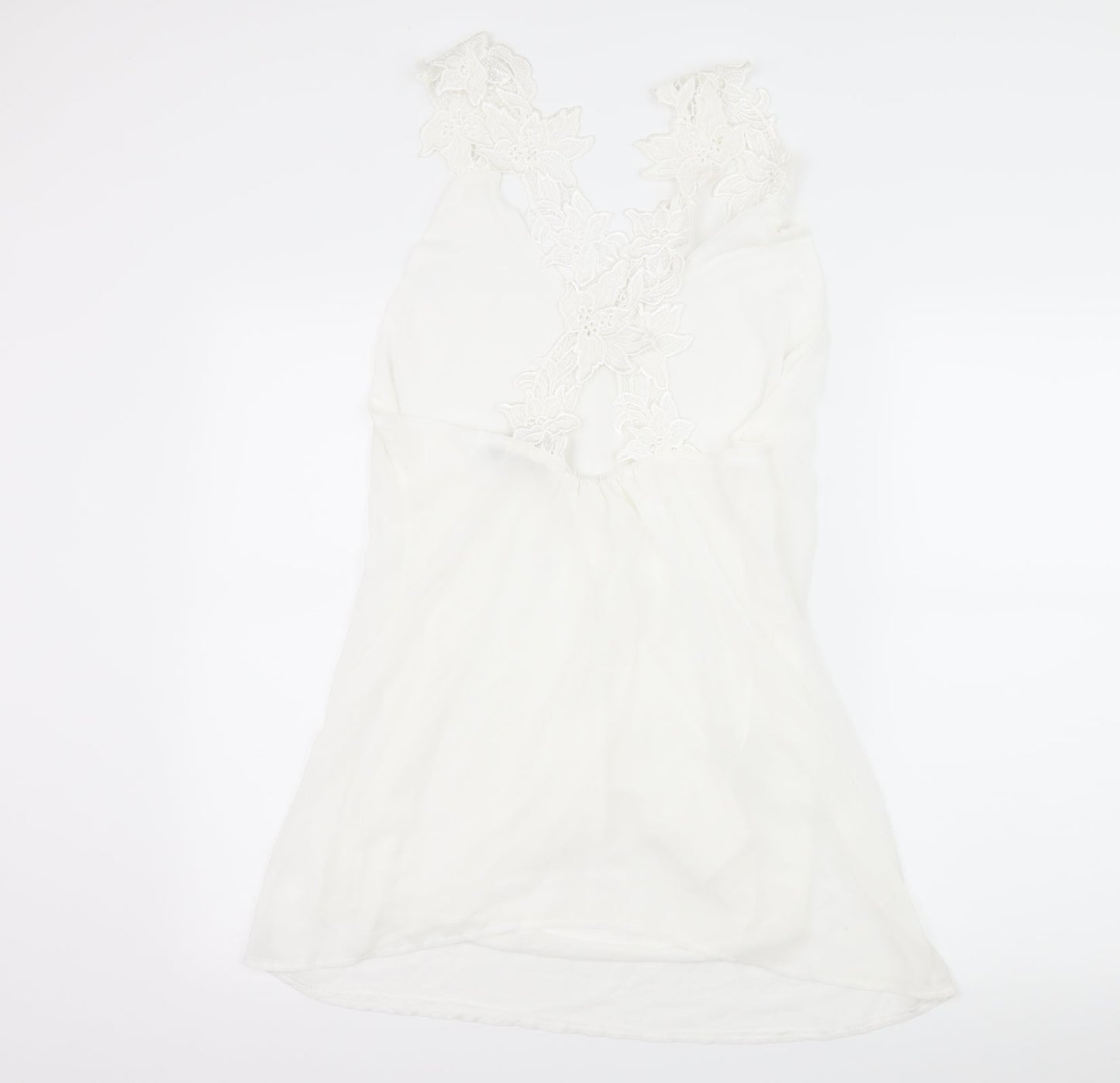 Roiii Womens White   Slip Dress  Size L  - Floral Straps