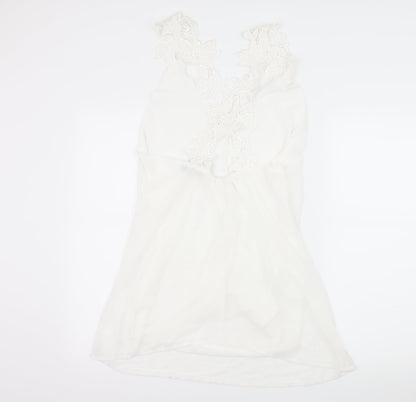 Roiii Womens White   Slip Dress  Size L  - Floral Straps