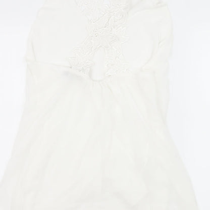 Roiii Womens White   Slip Dress  Size L  - Floral Straps