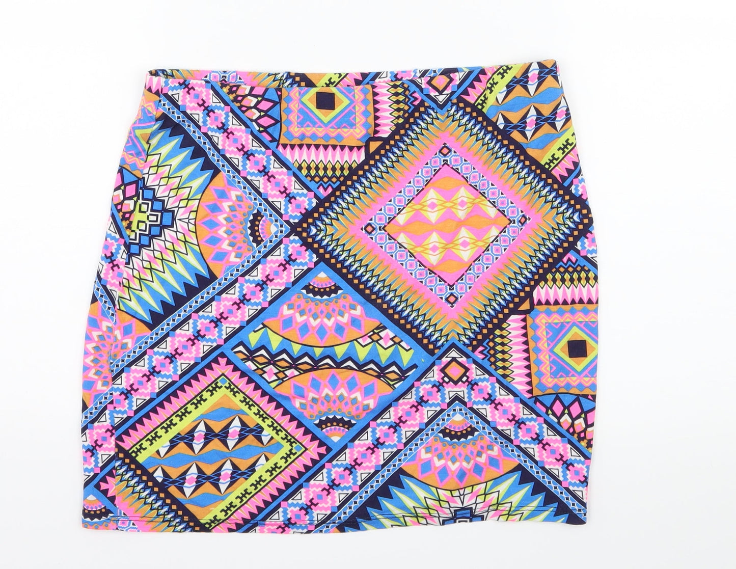 Atmosphere Womens Multicoloured Geometric Jersey A-Line Skirt Size 10