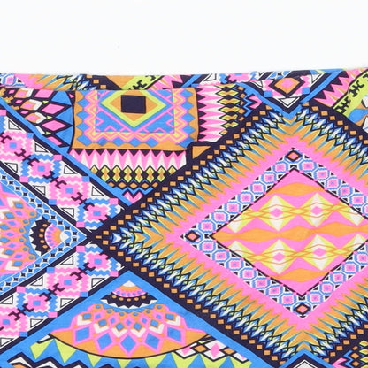 Atmosphere Womens Multicoloured Geometric Jersey A-Line Skirt Size 10