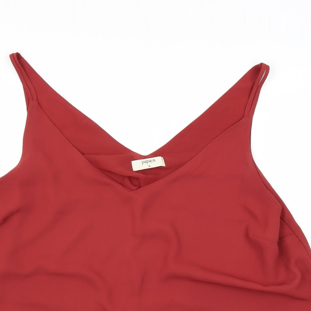 Papaya Womens Brown   Basic Blouse Size 16