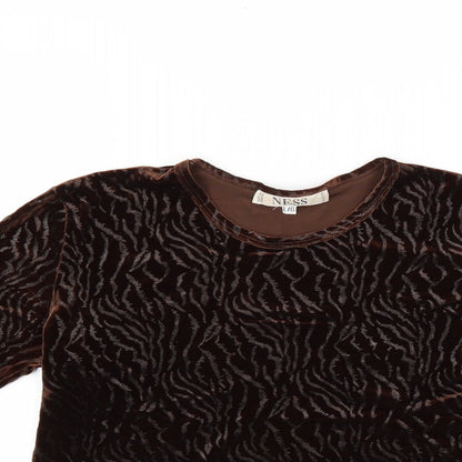 Ness Womens Brown   Basic T-Shirt Size L