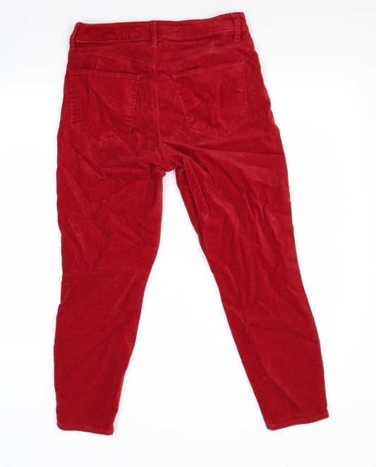 Gap Womens Red  Velour Skinny Jeans Size 27 in L23 in