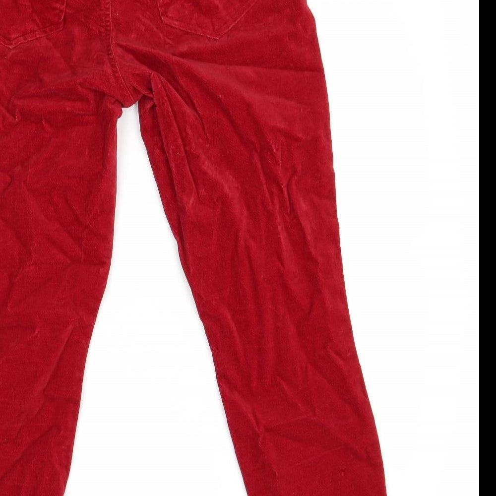 Gap Womens Red  Velour Skinny Jeans Size 27 in L23 in