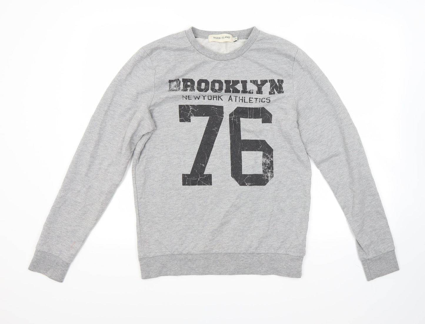 Mens UK Size S River Island Grey Pullover Sweatshirt