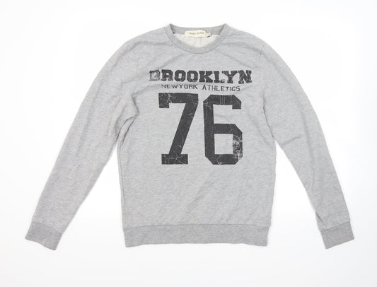 Mens UK Size S River Island Grey Pullover Sweatshirt