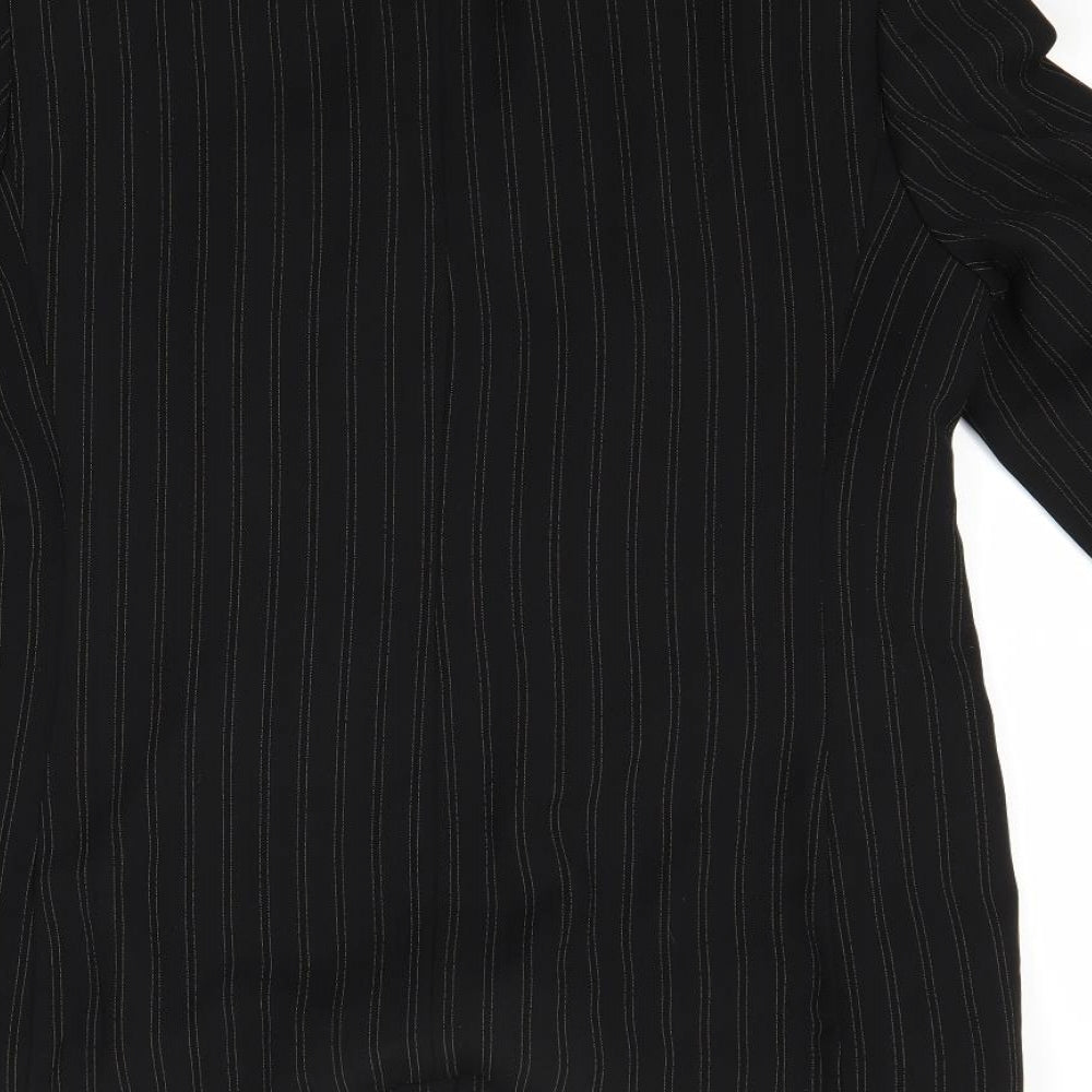 Klass Womens Black Striped  Jacket Coat Size 14