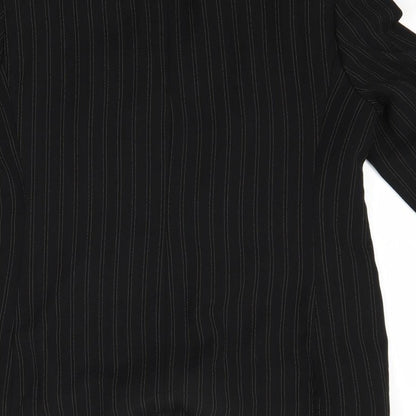 Klass Womens Black Striped  Jacket Coat Size 14