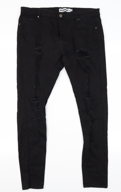 Womens UK Size 14 The Rockin Rev Regular Fit Skinny Black Jeans