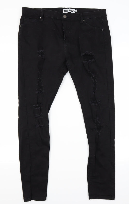 Womens UK Size 14 The Rockin Rev Regular Fit Skinny Black Jeans