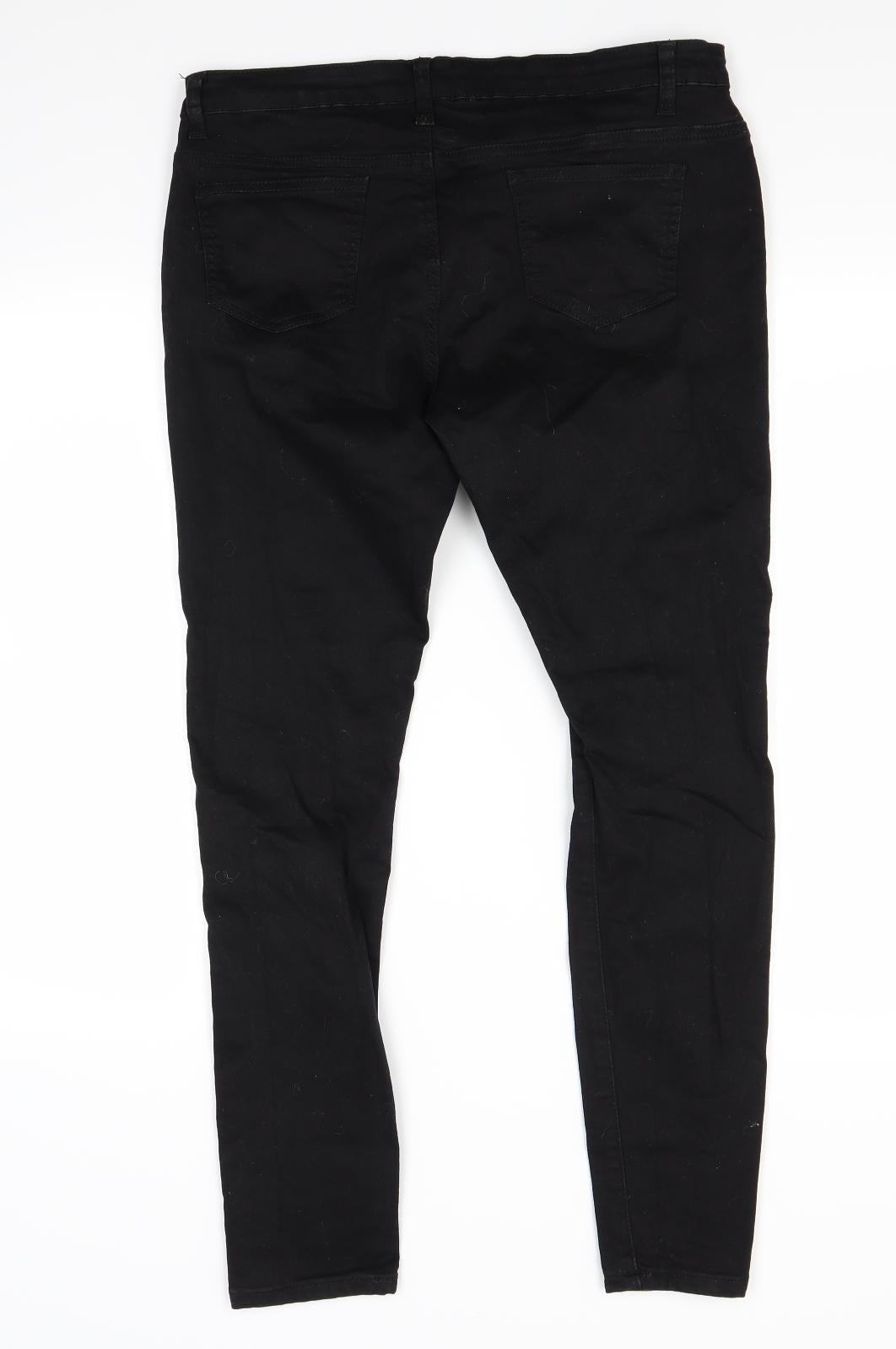 Womens UK Size 14 The Rockin Rev Regular Fit Skinny Black Jeans