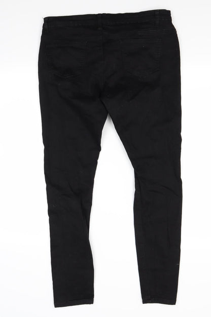 Womens UK Size 14 The Rockin Rev Regular Fit Skinny Black Jeans