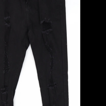 Womens UK Size 14 The Rockin Rev Regular Fit Skinny Black Jeans