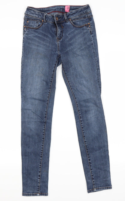 Womens UK Size 8 Preworn Regular Fit Skinny Blue Jeans