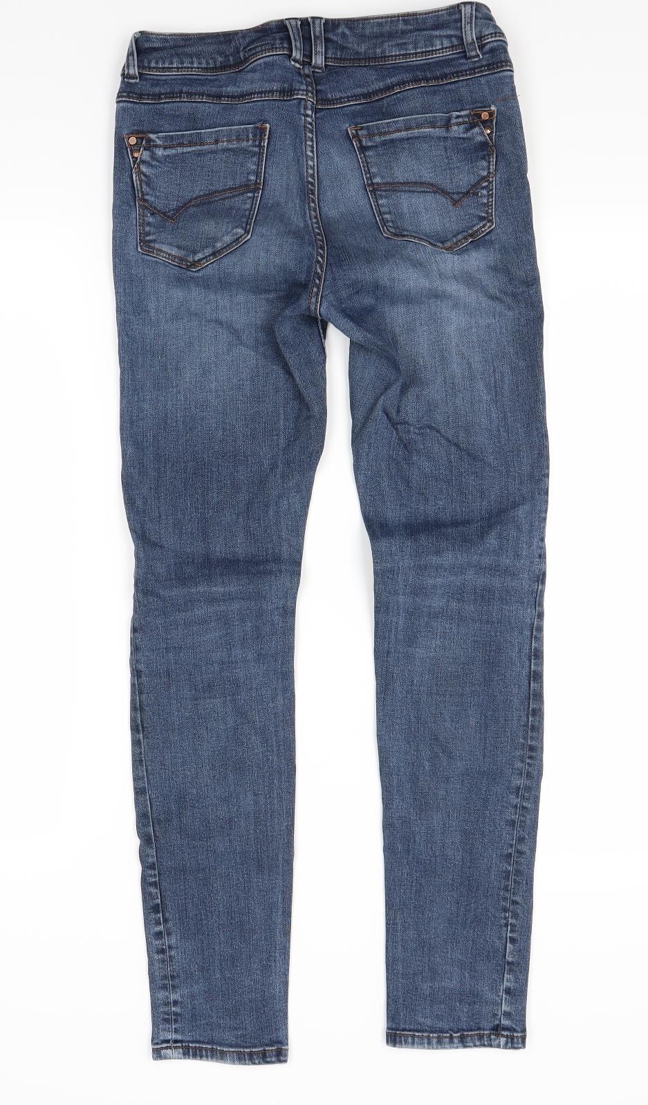 Womens UK Size 8 Preworn Regular Fit Skinny Blue Jeans