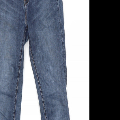 Womens UK Size 8 Preworn Regular Fit Skinny Blue Jeans