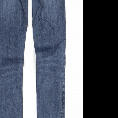 Womens UK Size 8 Preworn Regular Fit Skinny Blue Jeans