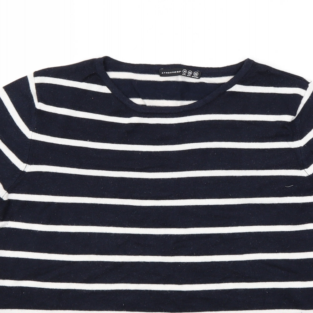 Atmosphere Womens Blue Striped  Pullover Jumper Size 10