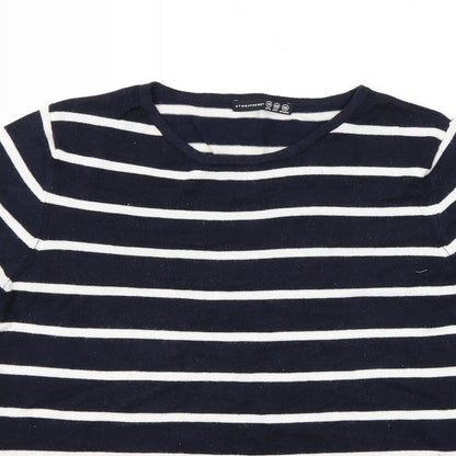 Atmosphere Womens Blue Striped  Pullover Jumper Size 10