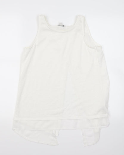Peacokcs Womens White   Basic Tank Size 8