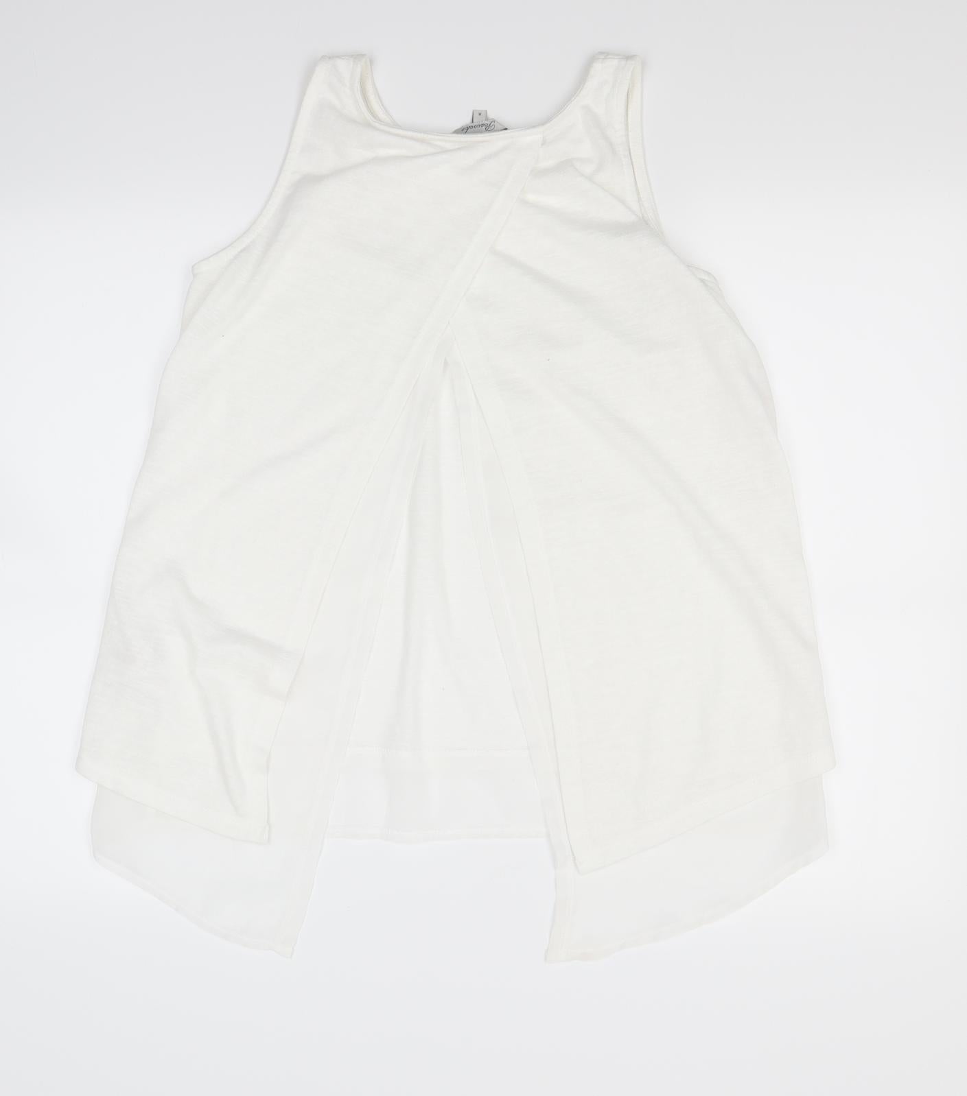 Peacokcs Womens White   Basic Tank Size 8