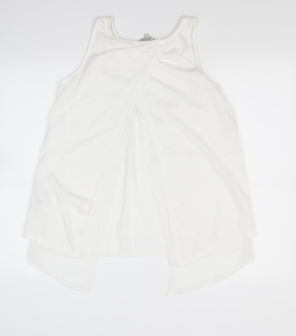 Peacokcs Womens White   Basic Tank Size 8