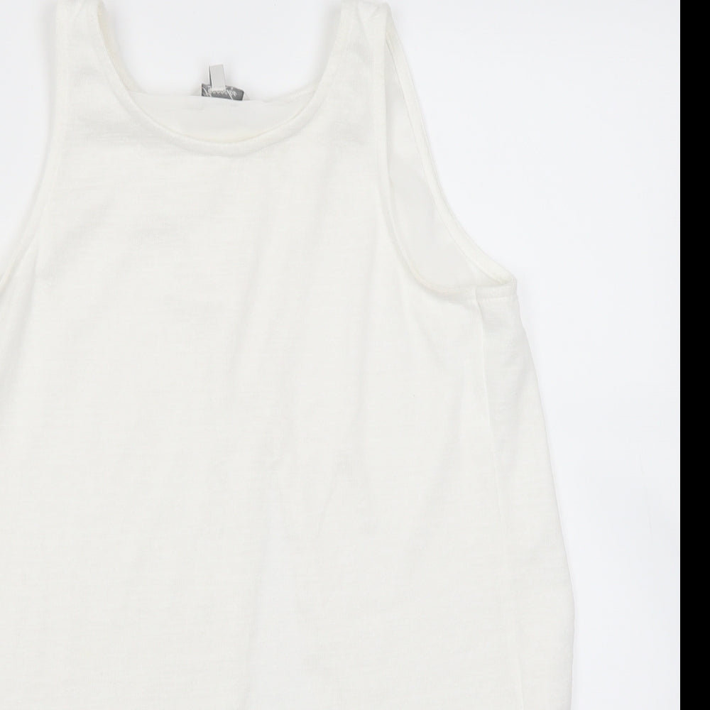 Peacokcs Womens White   Basic Tank Size 8