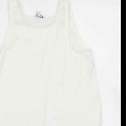 Peacokcs Womens White   Basic Tank Size 8