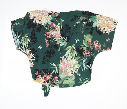 F&F Womens Green Floral  Basic Blouse Size 10