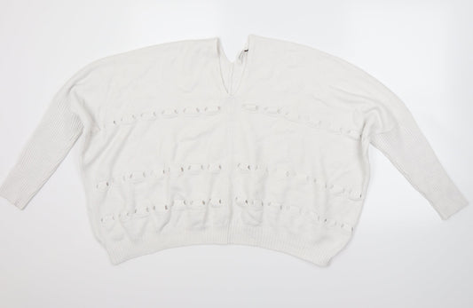 Preworn Womens White   Pullover Jumper Size M