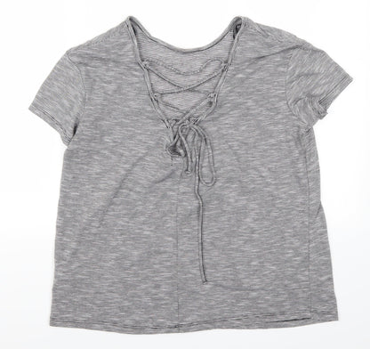 Womens UK Size M H&M Grey Basic T-Shirt