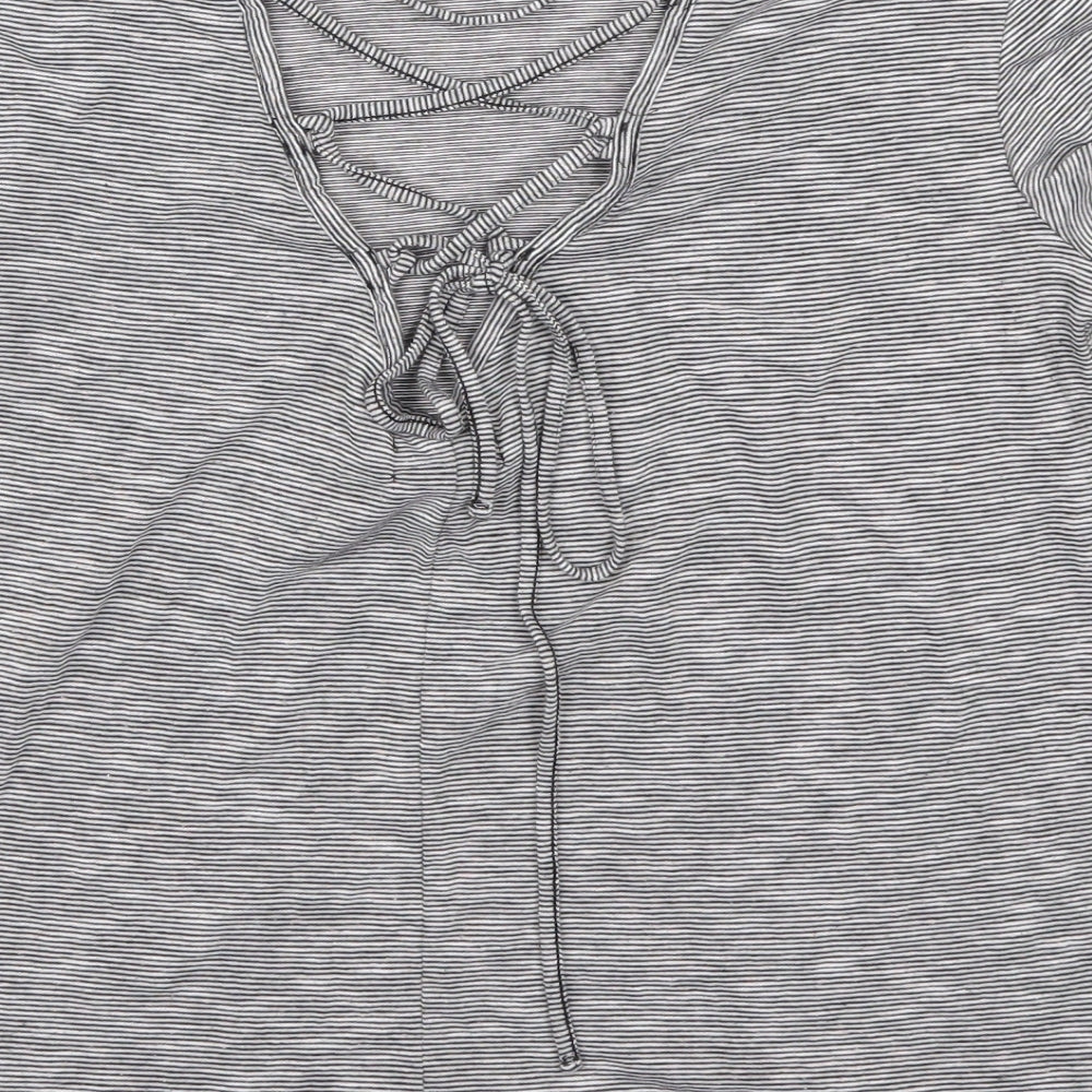 Womens UK Size M H&M Grey Basic T-Shirt
