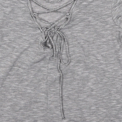 Womens UK Size M H&M Grey Basic T-Shirt