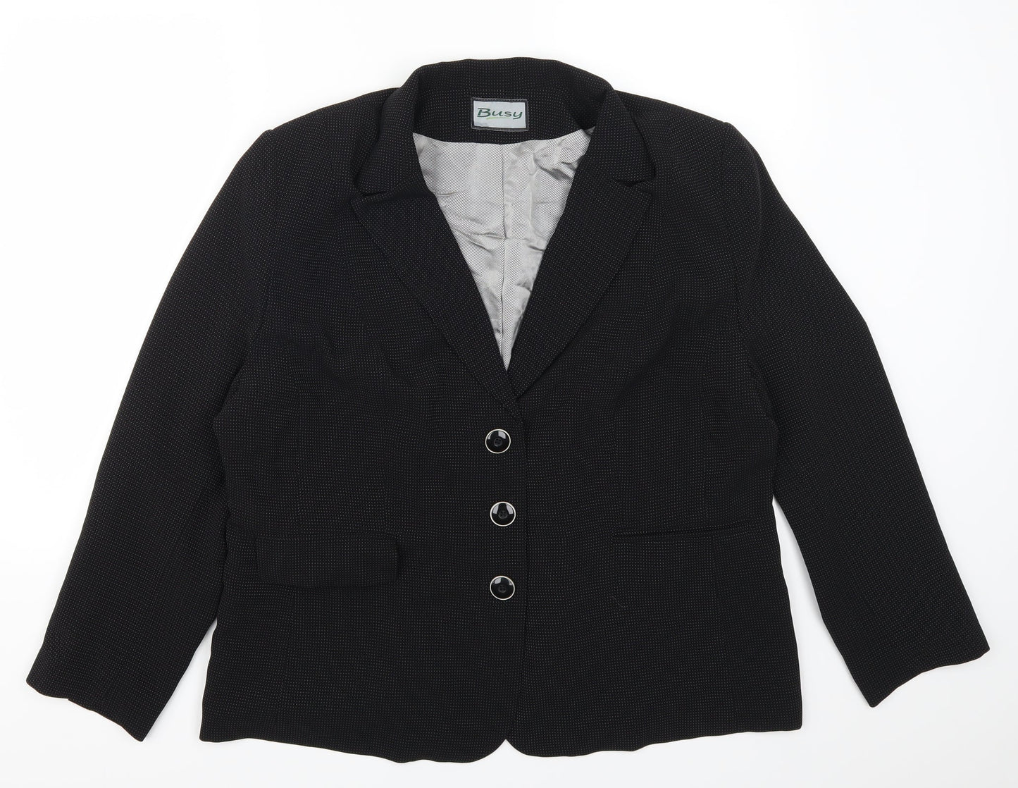 Womens UK Size 44 Busy Regular Black Suit Jacket