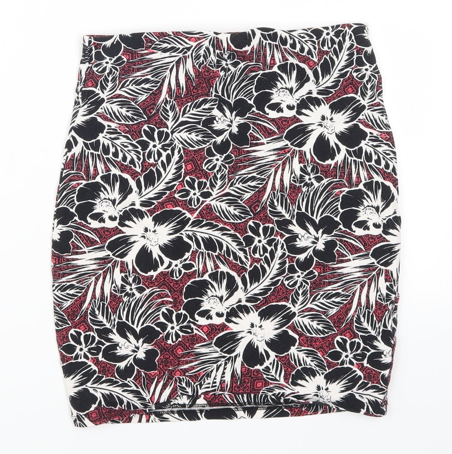 New Look Womens Pink Floral  Straight & Pencil Skirt Size 8